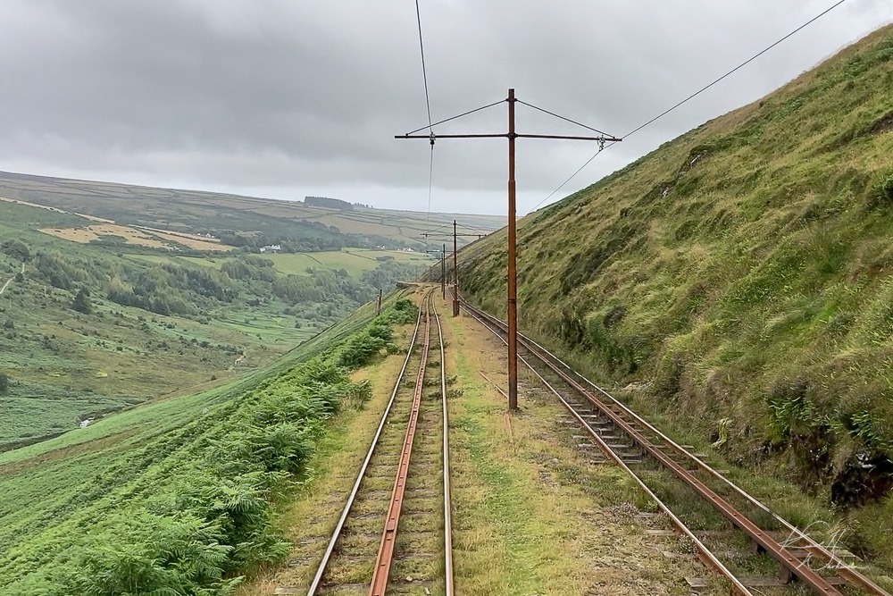 3-Schienen-System der Snaefell Mountain Railroad auf der IOM